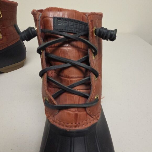 Sperry Womens Waterproof Duck Rain Boots Size 7 Black & Brown STS86697 - Picture 14 of 16